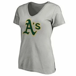 Women's Fanatics Branded Heathered Gray Oakland Athletics Core Official Logo V-Neck T-Shirt 4 Women's Fanatics Branded Heathered Gray Oakland Athletics Core Official Logo V-Neck T-Shirt -Metaverse shop unnamed file 19771