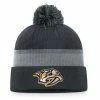 Men's Fanatics Branded Charcoal Nashville Predators Authentic Pro Home Ice Cuffed Knit Hat With Pom