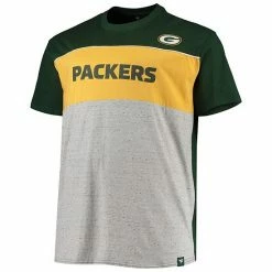 Men's Fanatics Branded Green/Heathered Gray Green Bay Packers Big & Tall Color Block T-Shirt -Metaverse shop unnamed file 19847