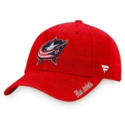 Women's Fanatics Branded Red Columbus Blue Jackets Primary Logo Adjustable Hat