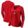 Women's Fanatics Branded Red Washington Nationals Core High Class Long Sleeve V-Neck T-Shirt -Metaverse shop unnamed file 19892
