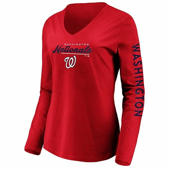 Women's Fanatics Branded Red Washington Nationals Core High Class Long Sleeve V-Neck T-Shirt Women's Fanatics Branded Red Washington Nationals Core High Class Long Sleeve V-Neck T-Shirt -Metaverse shop unnamed file 19894