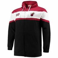 Men's Fanatics Branded Red/Black Miami Heat Big & Tall Colorblock Wordmark Tripod Full-Zip Hoodie -Metaverse shop unnamed file 19898