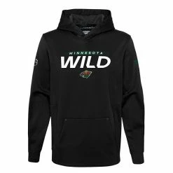 Youth Fanatics Branded Black Minnesota Wild Authentic Pro Pullover Hoodie -Metaverse shop unnamed file 199