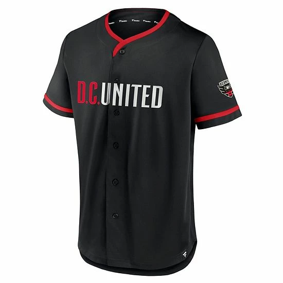 Men's Fanatics Branded Black/Red D.C. United Ultimate Player Baseball Jersey 5 Men's Fanatics Branded Black/Red D.C. United Ultimate Player Baseball Jersey - Image 3