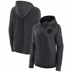 Women's Fanatics Branded Heather Charcoal Boston Bruins Authentic Pro Road Performance Raglan Pullover Hoodie