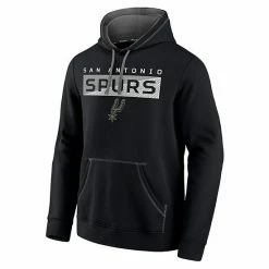 Men's Fanatics Branded Black/Gray San Antonio Spurs Split The Crowd Pullover Hoodie -Metaverse shop unnamed file 20005