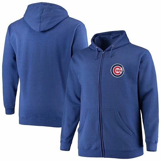 Men's Fanatics Branded Royal Chicago Cubs Big & Tall Solid Full-Zip Hoodie 4 Men's Fanatics Branded Royal Chicago Cubs Big & Tall Solid Full-Zip Hoodie - Image 2