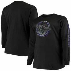 Men's Fanatics Branded Black Baltimore Ravens Big & Tall Color Pop Long Sleeve T-Shirt