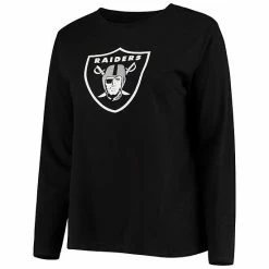 Women's Fanatics Branded Black Las Vegas Raiders Plus Size Primary Logo Long Sleeve T-Shirt -Metaverse shop unnamed file 20074