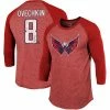 Men's Fanatics Branded Alexander Ovechkin Red Washington Capitals Name & Number Tri-Blend Raglan 3/4-Sleeve T-Shirt -Metaverse shop unnamed file 20076