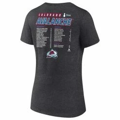 Women's Fanatics Branded Heathered Charcoal Colorado Avalanche 2022 Stanley Cup Final Plus Size Own Goal Roster V-Neck T-Shirt -Metaverse shop unnamed file 20113