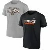 Men's Fanatics Branded Black/Heathered Gray Anaheim Ducks Parent 2-Pack T-Shirt Set -Metaverse shop unnamed file 20115