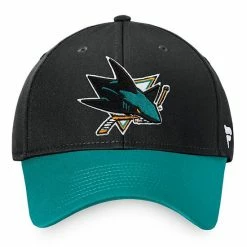 Men's Fanatics Branded Black/Teal San Jose Sharks Core Adjustable Hat -Metaverse shop unnamed file 20351