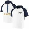 Fanatics Men's Zion Williamson White/Navy New Orleans Pelicans Player Raglan Pullover Hoodie -Metaverse shop unnamed file 20363