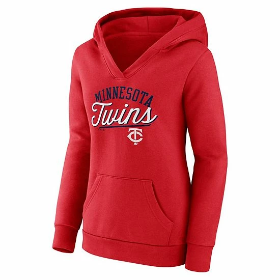 Women's Fanatics Branded Red Minnesota Twins Simplicity Crossover V-Neck Pullover Hoodie Women's Fanatics Branded Red Minnesota Twins Simplicity Crossover V-Neck Pullover Hoodie -Metaverse shop unnamed file 2037