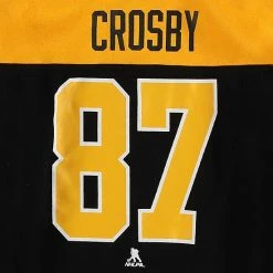 Women's Fanatics Branded Sidney Crosby Black/Gold Pittsburgh Penguins Heavy Block Pullover Hoodie -Metaverse shop unnamed file 20376