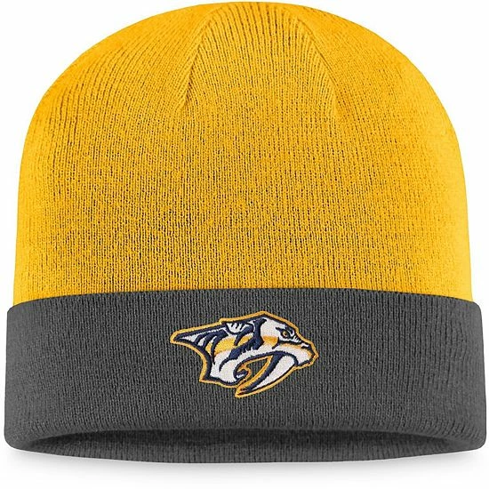 Men's Fanatics Branded Charcoal/Gold Nashville Predators Team Cuffed Knit Hat Men's Fanatics Branded Charcoal/Gold Nashville Predators Team Cuffed Knit Hat -Metaverse shop unnamed file 20426