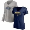 Women's Fanatics Branded Navy/Heathered Gray Nashville Predators Short Sleeve & Long Sleeve V-Neck T-Shirt Combo Pack 1 Women's Fanatics Branded Navy/Heathered Gray Nashville Predators Short Sleeve & Long Sleeve V-Neck T-Shirt Combo Pack -Metaverse shop unnamed file 20442
