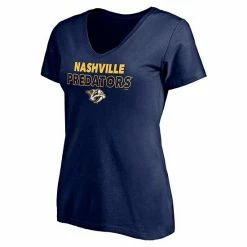 Women's Fanatics Branded Navy/Heathered Gray Nashville Predators Short Sleeve & Long Sleeve V-Neck T-Shirt Combo Pack -Metaverse shop unnamed file 20444