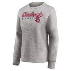 Women's Fanatics Branded Heathered Gray St. Louis Cardinals Crew Pullover Sweater -Metaverse shop unnamed file 20449