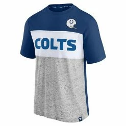 Men's Fanatics Branded Royal/Heathered Gray Indianapolis Colts Throwback Colorblock T-Shirt -Metaverse shop unnamed file 20457