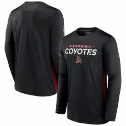 Men's Fanatics Branded Black Arizona Coyotes Authentic Pro Rink Performance Long Sleeve T-Shirt