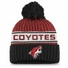 Women's Fanatics Branded Garnet/Black Arizona Coyotes Authentic Pro Locker Room Cuffed Knit Hat With Pom -Metaverse shop unnamed file 20507