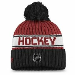 Women's Fanatics Branded Garnet/Black Arizona Coyotes Authentic Pro Locker Room Cuffed Knit Hat With Pom 4 Women's Fanatics Branded Garnet/Black Arizona Coyotes Authentic Pro Locker Room Cuffed Knit Hat With Pom -Metaverse shop unnamed file 20509