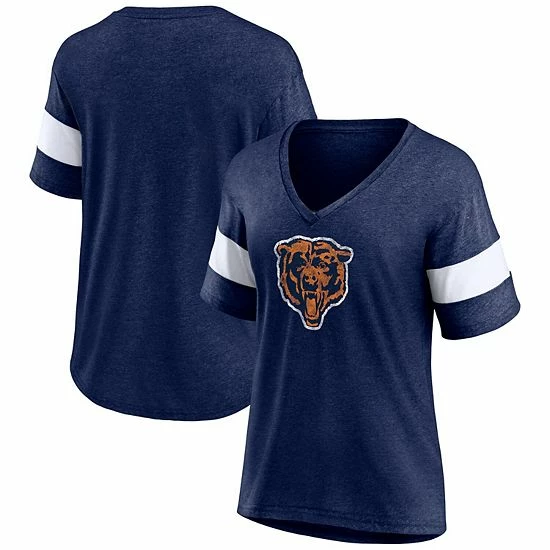 Women's Fanatics Branded Heathered Navy Chicago Bears Throwback Logo Tri-Blend Striped V-Neck T-Shirt Women's Fanatics Branded Heathered Navy Chicago Bears Throwback Logo Tri-Blend Striped V-Neck T-Shirt -Metaverse shop unnamed file 20520