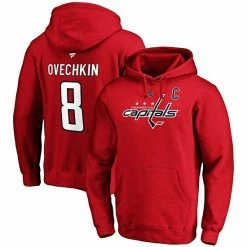Men's Fanatics Branded Alexander Ovechkin Red Washington Capitals Authentic Stack Player Name & Number Pullover Hoodie
