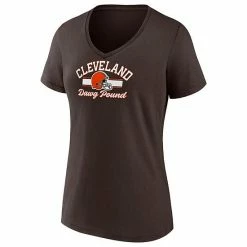 Women's Fanatics Branded Brown Cleveland Browns Slogan V-Neck T-Shirt -Metaverse shop unnamed file 20540