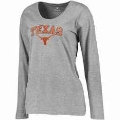 Women's Fanatics Branded Heathered Gray Texas Longhorns Campus Long Sleeve T-Shirt -Metaverse shop unnamed file 20584