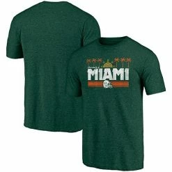 Men's Fanatics Branded Heathered Green Miami Hurricanes Hometown Tri-Blend T-Shirt -Metaverse shop unnamed file 20632