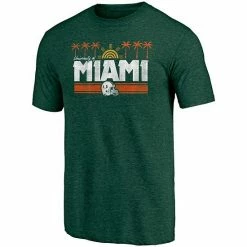 Men's Fanatics Branded Heathered Green Miami Hurricanes Hometown Tri-Blend T-Shirt -Metaverse shop unnamed file 20633
