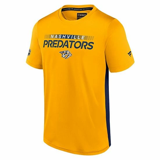 Men's Fanatics Branded Gold/Navy Nashville Predators Authentic Pro Rink Tech T-Shirt 5 Men's Fanatics Branded Gold/Navy Nashville Predators Authentic Pro Rink Tech T-Shirt - Image 3
