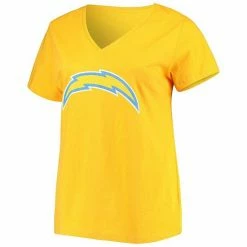Women's Fanatics Branded Justin Herbert Gold Los Angeles Chargers Plus Size Name & Number V-Neck T-Shirt -Metaverse shop unnamed file 20650