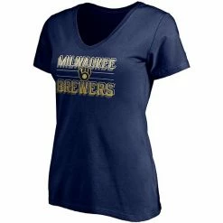 Women's Fanatics Branded Navy Milwaukee Brewers Compulsion To Win V-Neck T-Shirt -Metaverse shop unnamed file 20657