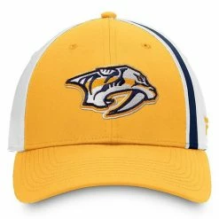 Men's Fanatics Branded Gold/White Nashville Predators Prep Squad Flex Hat -Metaverse shop unnamed file 20661