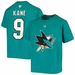 Youth Fanatics Branded Evander Kane Teal San Jose Sharks Name & Number T-Shirt