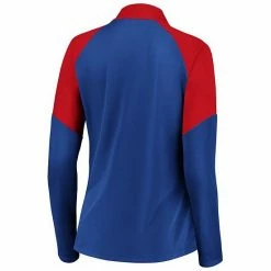 Women's Fanatics Branded Royal/Red Chicago Cubs Primary Logo Raglan Quarter-Zip Jacket -Metaverse shop unnamed file 20671