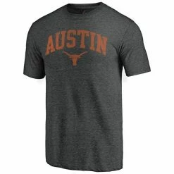 Men's Fanatics Branded Heathered Charcoal Texas Longhorns College Town Tri-Blend T-Shirt -Metaverse shop unnamed file 20681