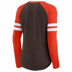 Women's Fanatics Branded Brown/Orange Cleveland Browns True To Form Raglan Lace-Up V-Neck Long Sleeve T-Shirt 5 Women's Fanatics Branded Brown/Orange Cleveland Browns True To Form Raglan Lace-Up V-Neck Long Sleeve T-Shirt -Metaverse shop unnamed file 20690