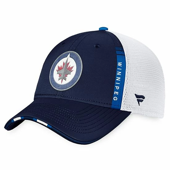 Men's Fanatics Branded Navy/White Winnipeg Jets 2022 NHL Draft Authentic Pro On Stage Trucker Adjustable Hat 6 Men's Fanatics Branded Navy/White Winnipeg Jets 2022 NHL Draft Authentic Pro On Stage Trucker Adjustable Hat - Image 4