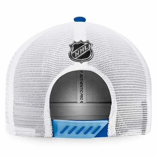 Men's Fanatics Branded Navy/White Winnipeg Jets 2022 NHL Draft Authentic Pro On Stage Trucker Adjustable Hat 7 Men's Fanatics Branded Navy/White Winnipeg Jets 2022 NHL Draft Authentic Pro On Stage Trucker Adjustable Hat - Image 5