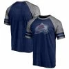 Men's Fanatics Branded Heather Navy Colorado Avalanche Two-Stripe Raglan Tri-Blend T-Shirt -Metaverse shop unnamed file 20750