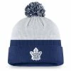 Men's Fanatics Branded White/Royal Toronto Maple Leafs Authentic Pro Draft Cuffed Knit Hat With Pom -Metaverse shop unnamed file 20771