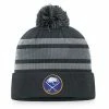 Men's Fanatics Branded Charcoal Buffalo Sabres Authentic Pro Home Ice Cuffed Knit Hat With Pom
