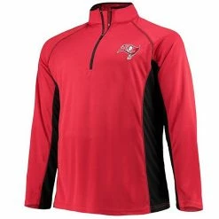 Men's Fanatics Branded Red/Black Tampa Bay Buccaneers Big & Tall Polyester Quarter-Zip Raglan Jacket -Metaverse shop unnamed file 20812