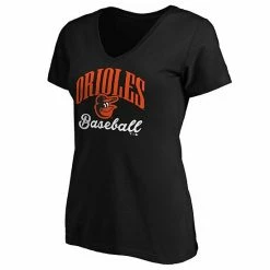 Women's Fanatics Branded Black Baltimore Orioles Victory Script V-Neck T-Shirt -Metaverse shop unnamed file 20825